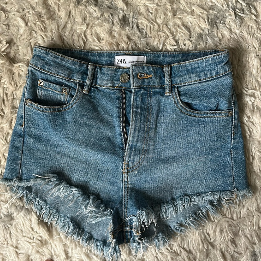Zara Blue Jean Shorts Classic Style